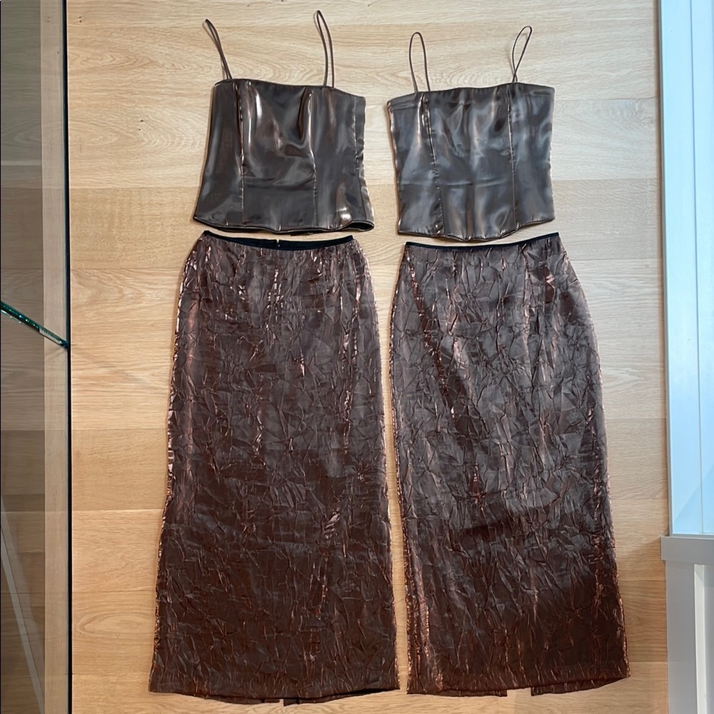 Couture Bridesmaid corset skirt lot bronze